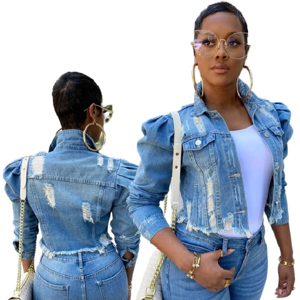 Stylish Distressed Denim Jacket